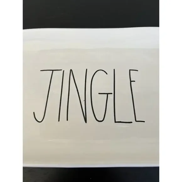 Rae Dunn Vintage 2015 Jingle Black Lettering Platter- M Stamped - Picture 3 of 5